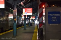 Metra trains wait under the shed of the Ogilvie Transportation Center
